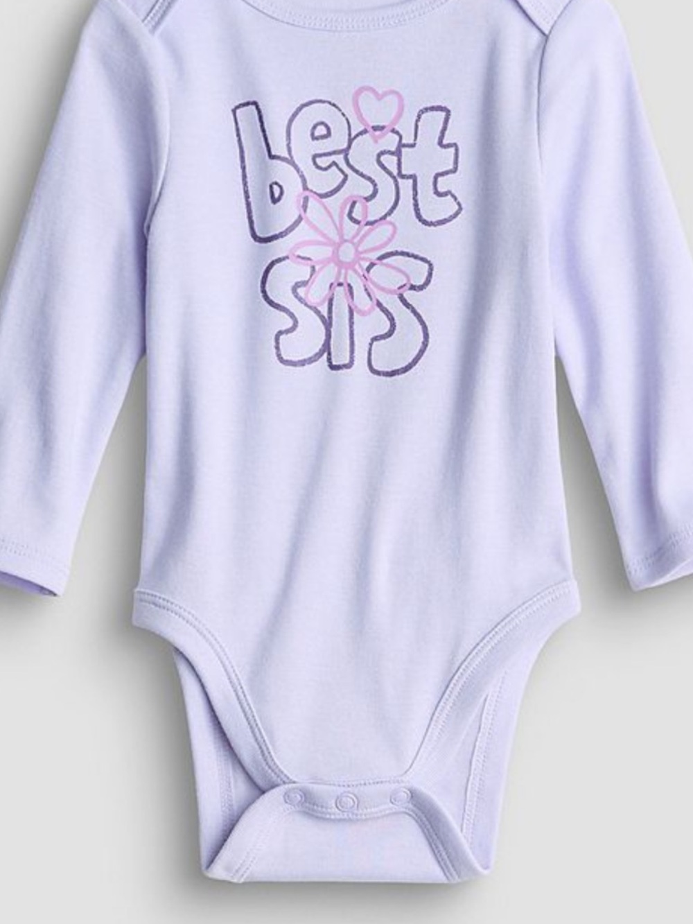 jumping beans Lavender Long-Sleeve 'Best Sis' Baby One-Piece